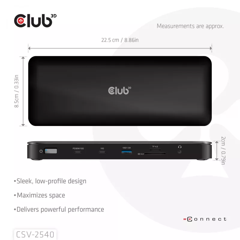 Dokkimisjaam CLUB 3D 14-1 USB-C Quad Display USB4 2× USB 2.0 pordiga