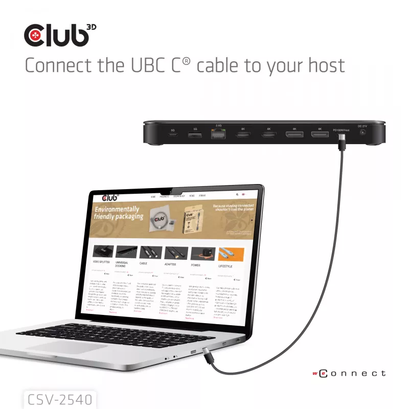 Dokkimisjaam CLUB 3D 14-1 USB-C Quad Display USB4 2× USB 2.0 pordiga