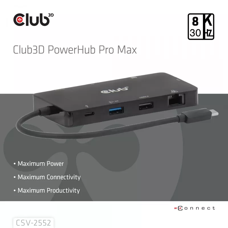 CLUB3D 9-1 Dual HDMI™ USB-C® Hub PD3.0 100W