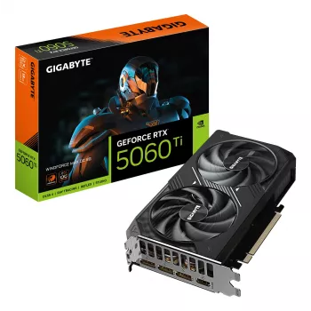 GIGABYTE GeForce RTX 5060 Ti WINDFORCE MAX OC 8G graafikakaart – 8 GB GDDR7, 128-bitine, PCI-E 5.0, 2587 MHz südamiku taktsagedus, 3 × DisplayPort, 1 × HDMI, NVIDIA DLSS 4, GV-N506TWF2MAX OC-8GD