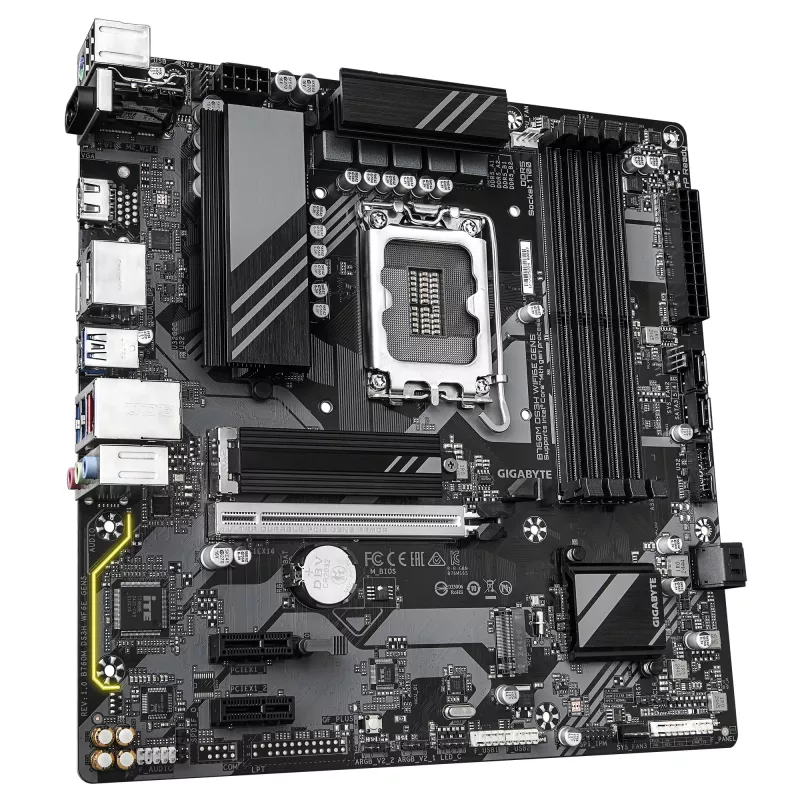 GIGABYTE B760M DS3H WIFI6E GEN5 emaplaat – toetab Intel Core 14. põlvkonna protsessoreid, 6+2+1 faasi digitaalne VRM, kuni 5600MHz DDR5, 2xPCIe 4.0 M.2, Wi-Fi 6E, 2.5GbE LAN, USB 3.2 Gen2