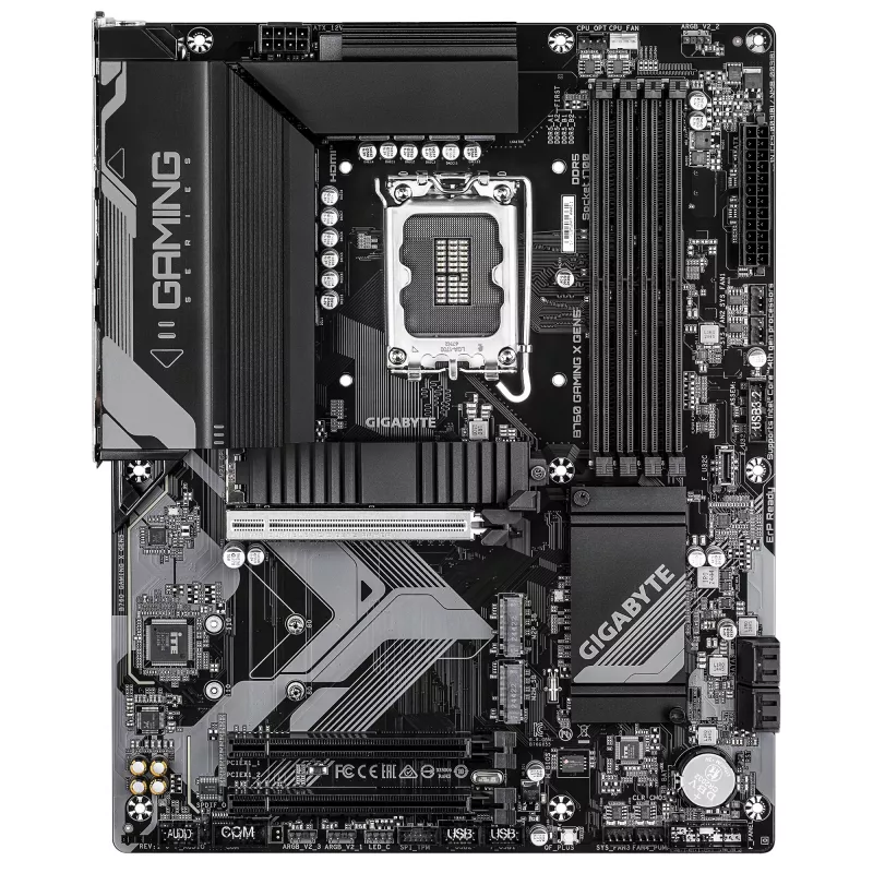 GIGABYTE B760 GAMING X GEN5 emaplaat – toetab 14. põlvkonna Intel Core protsessoreid, 8+1+1 faasi VRM, kuni 5600 MHz DDR5, 3xPCIe 4.0 M.2, 2.5 GbE LAN, USB 3.2 Gen 2