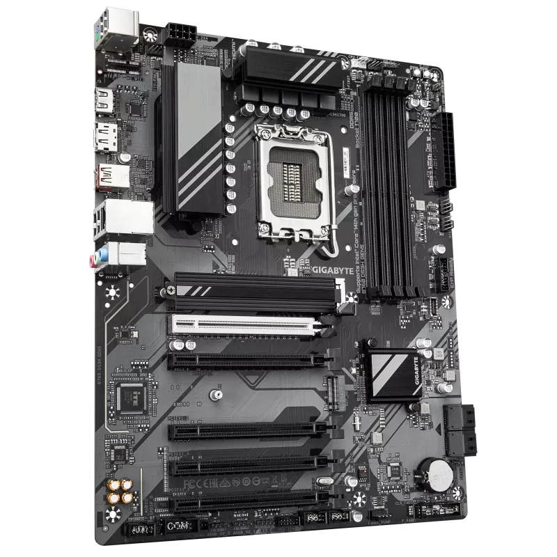 GIGABYTE B760 DS3H GEN5 emaplaat - toetab Intel Core 14. põlvkonna protsessoreid, 8+2+1 faasi digitaalne VRM, kuni 5600MHz DDR5, 2xPCIe 4.0 M.2, 1GbE LAN, USB 3.2 Gen 2x2