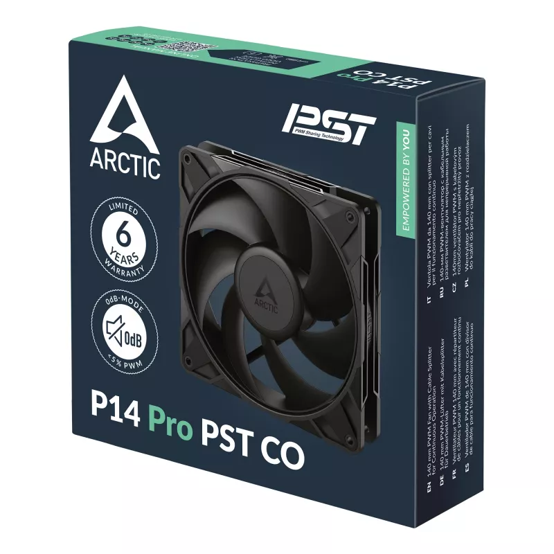 ARCTIC P14 Pro PST CO 140 mm PWM ventilaator koos kaablijagajaga pidevaks tööks