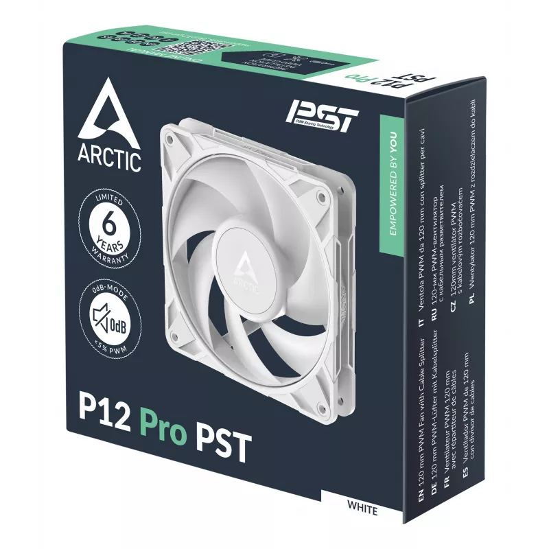 ARCTIC Freezer P12 Pro PST (valge) - 120 mm PWM-ventilaator juhtmepoolitiga
