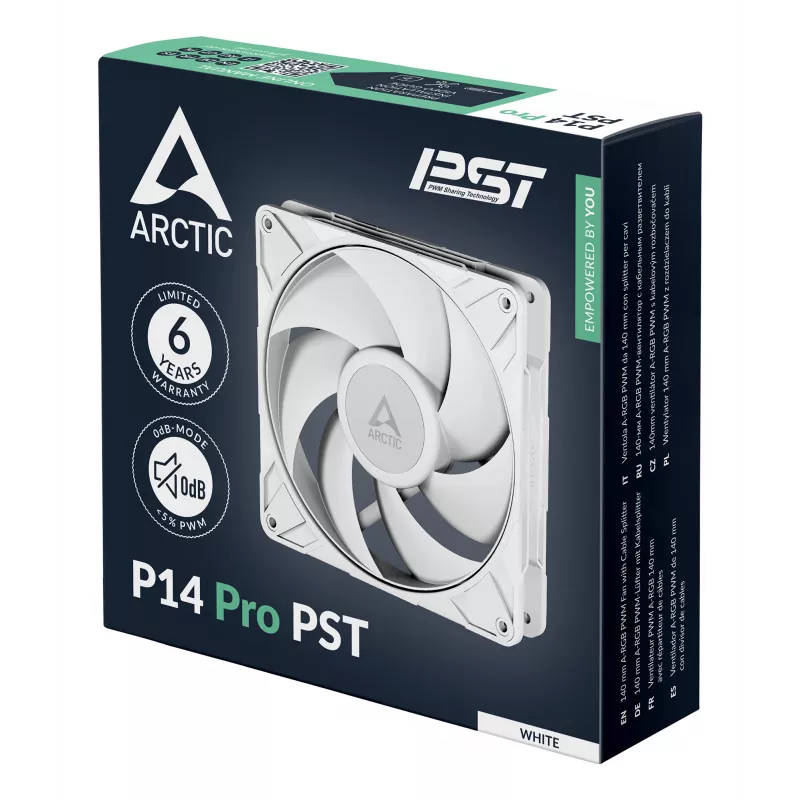 ARCTIC P14 Pro PST (valge) 140 mm PWM ventilaator kaabliharundiga