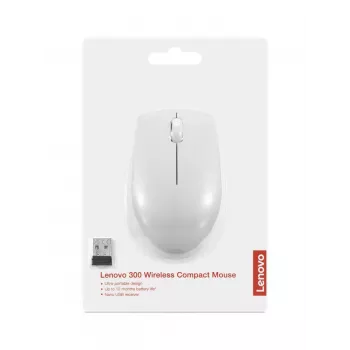 Juhtmeta kompaktne hiir Lenovo Compact Mouse akuga — kahekäeline, 1000 DPI, RF-juhtmeta, 3 nuppu, hall
