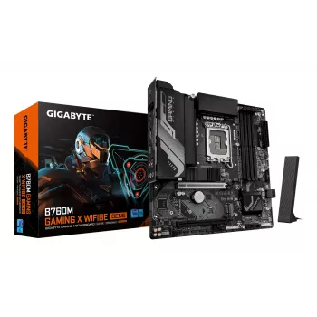 GIGABYTE B760M GAMING X WIFI6E GEN5 Micro ATX emaplaat, LGA1700, B760, DDR5 kuni 5600MHz, 4 DIMM, 2x PCIe 4.0 M.2, Wi‑Fi 6E, 2.5GbE