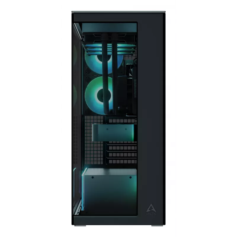 ARCTIC Xtender (Must) Premium E-ATX PC korpus, Midi Tower, PC, Must, EATX, Metall, Karastatud klaas, Mängimine