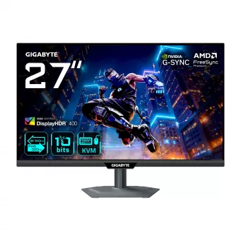 GIGABYTE M27UP 27” 4K UHD mängumonitor – kaherežiimiline (4K 160 Hz või FHD 320 Hz), 3840 x 2160, 1 ms, 350 cd/m², FreeSync Premium, DisplayHDR400, HDMI 2.1, Displayport 1.4