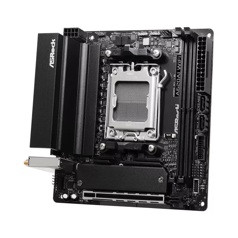 ASRock emaplaat A620AI Wi-Fi AM5 AMD A620A 2 x DDR5 1 x HDMI 2.1 TMDS/FRL 8G ühilduv mITX