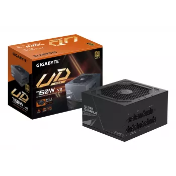 GIGABYTE UD750GM PG5 V2 toiteplokk – PCIe Gen 5.1, 80 PLUS Gold, täismodulaarne disain, 120 mm ventilaator, ATX 3.1 ühilduv, EL pistik