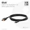 CLUB3D CAC-1563 videokaabli adapter 2 m USB USB-C DisplayPort must