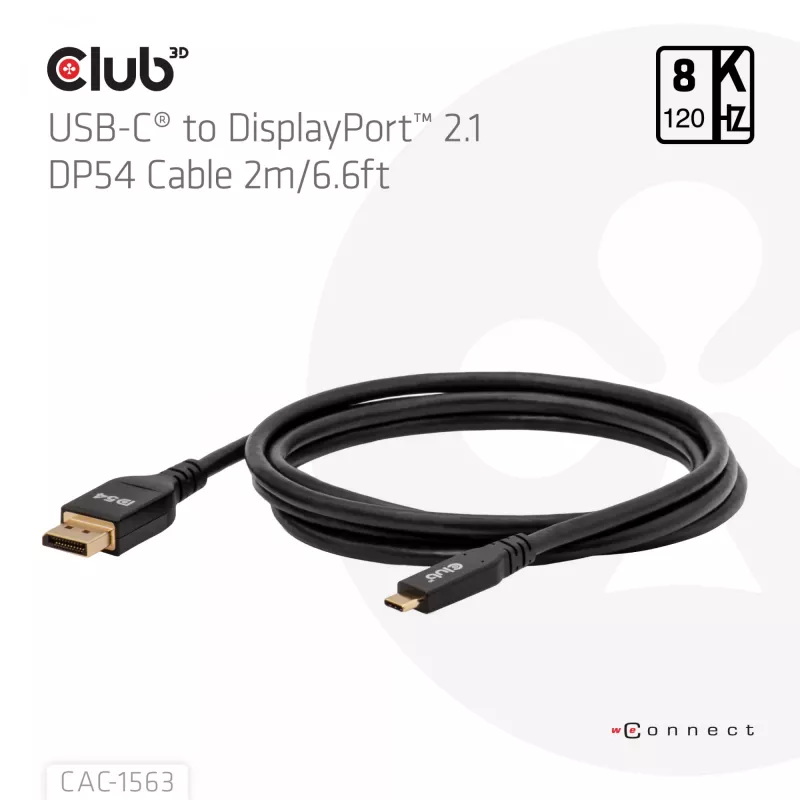CLUB3D CAC-1563 videokaabli adapter 2 m USB USB-C DisplayPort must