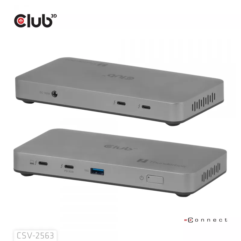 CLUB3D CSV-2563 5-1 Thunderbolt™ 5 Hub Triple video 5K60Hz Thunderbolt™ Share Sertifitseeritud 180 W