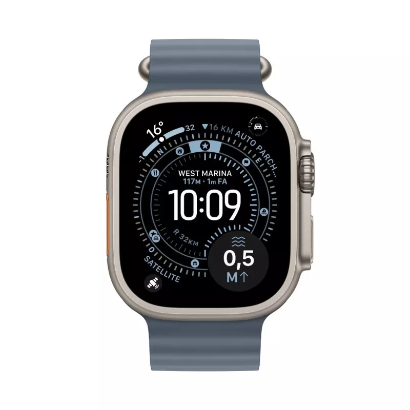 APPLE Watch Ultra 3 (2025) LTE 49mm titaankorpus ookeanirihmaga - sinine