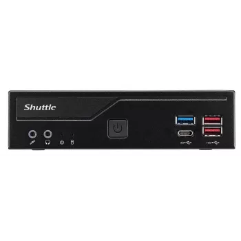 Shuttle Slim PC DH770, S1700, 2x HDMI, 2x DP, 2x 2.5G LAN, 2x COM, 8x USB, 1x 2,5 tolli, 2x M.2, 24/7 pidev töö, koos VESA kinnitusega