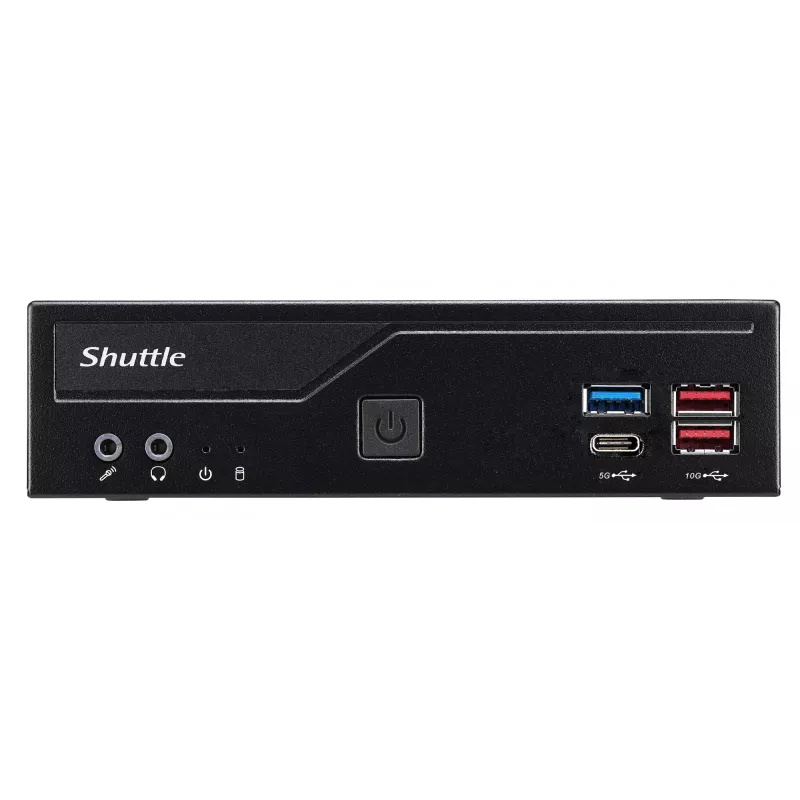 Shuttle Slim PC DH770, S1700, 2x HDMI, 2x DP, 2x 2.5G LAN, 2x COM, 8x USB, 1x 2,5 tolli, 2x M.2, 24/7 pidev töö, koos VESA kinnitusega
