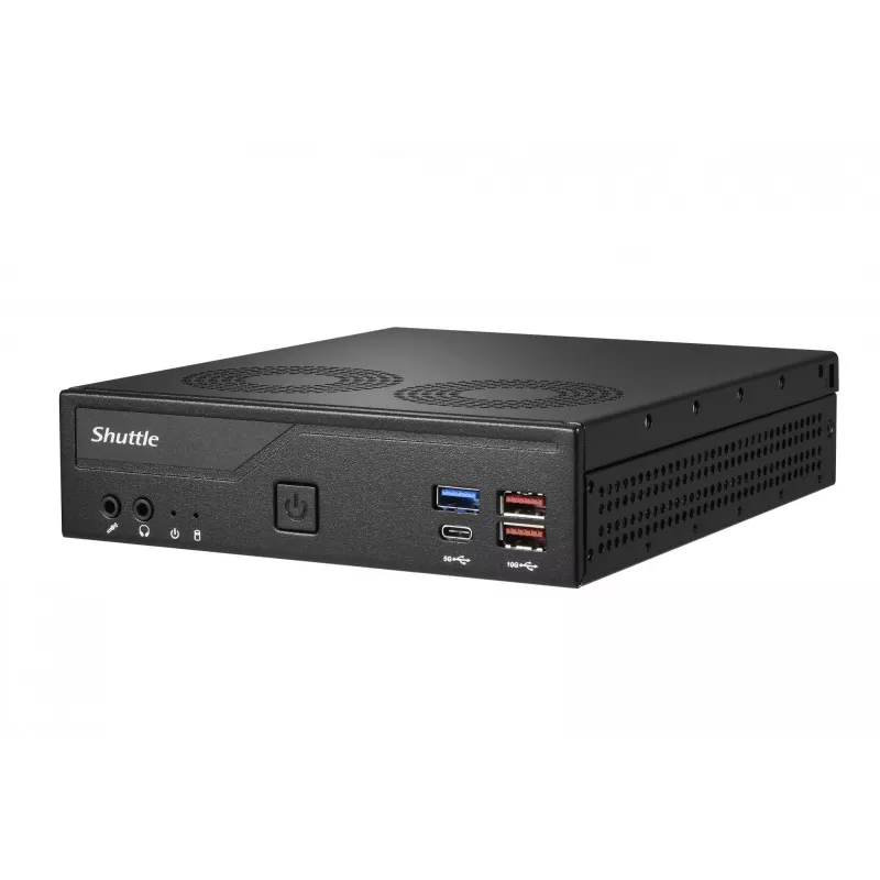 Shuttle Slim PC DH770, S1700, 2x HDMI, 2x DP, 2x 2.5G LAN, 2x COM, 8x USB, 1x 2,5 tolli, 2x M.2, 24/7 pidev töö, koos VESA kinnitusega