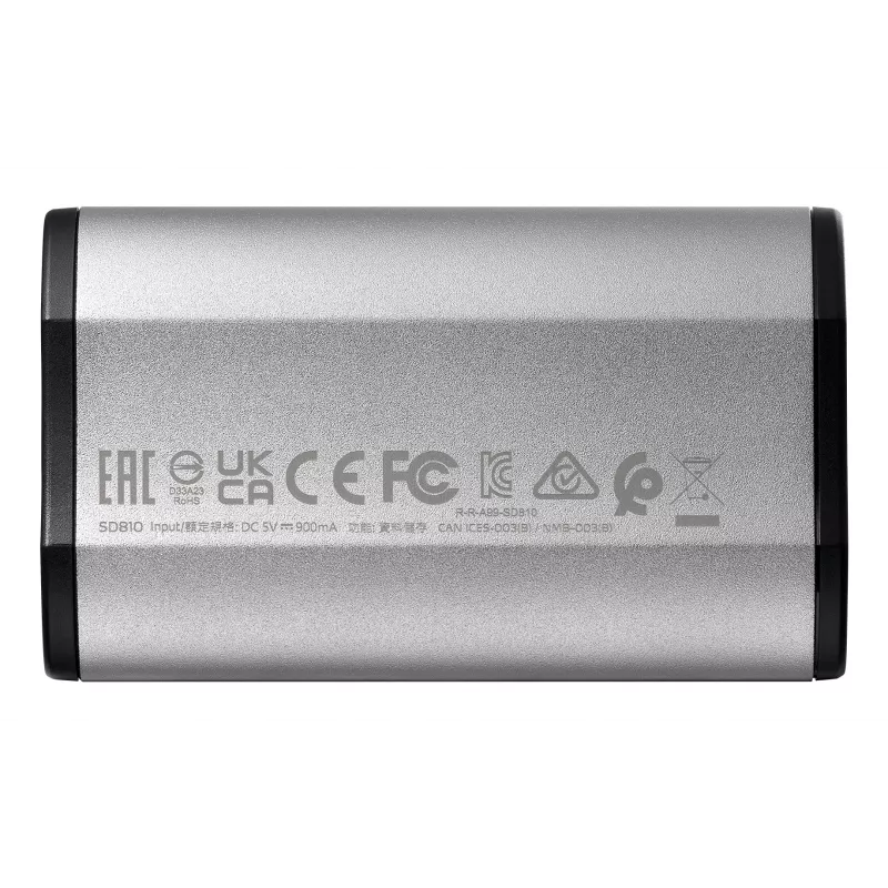ADATA SD810 1 TB USB USB-C USB 3.2 Gen 2x2 Must, Hõbedane