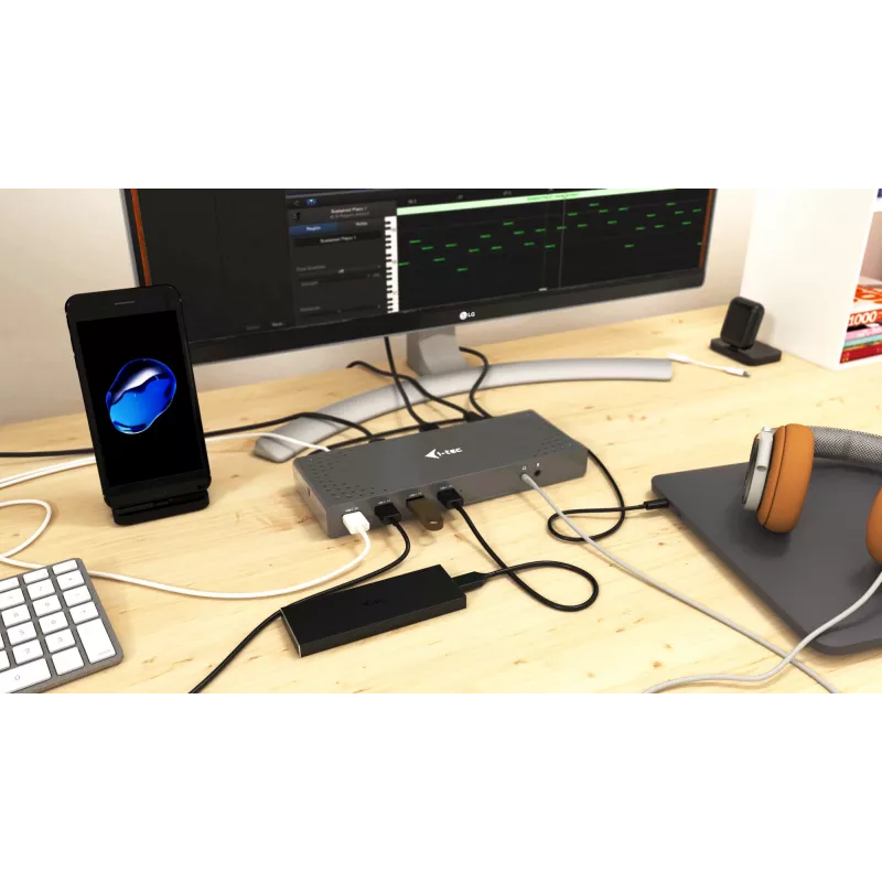 i-tec USB 3.0 / USB-C / Thunderbolt 3 kahe ekraaniga dokkimisjaam