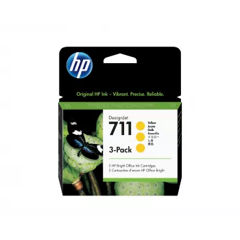 HP 711 3-pakk 29-ml kollane DesignJet tindikassetid
