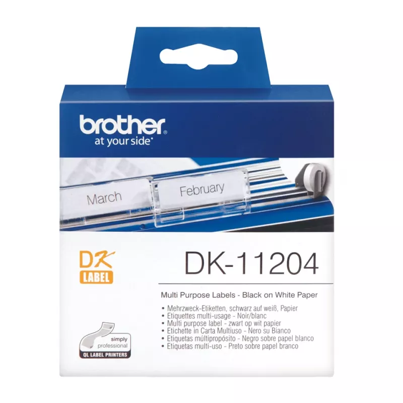 Brother Mitmeotstarbelised sildid, must valgel, 400 tk, DK, Valge, Otsetermotrükk, Hiina
