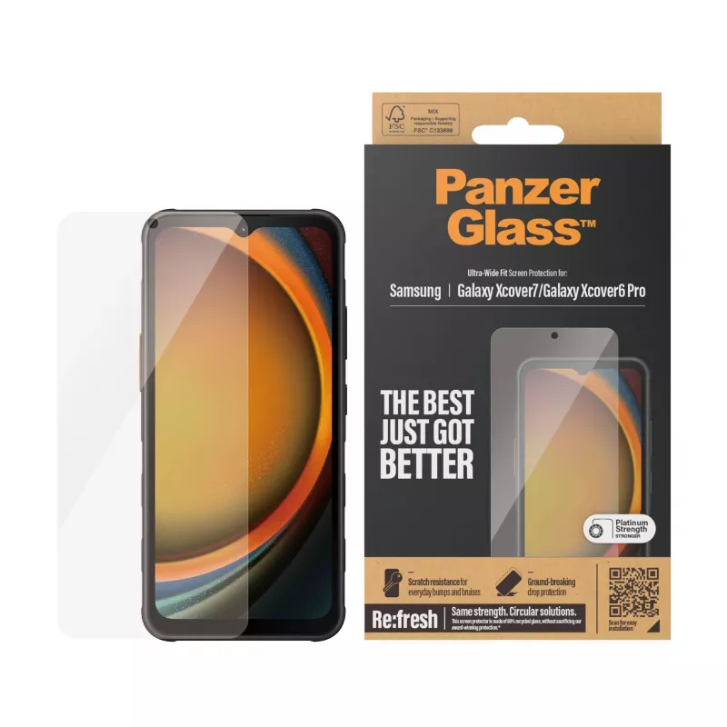 PanzerGlass ® Ekraanikaitse Samsung Galaxy Xcover7 | Xcover6 Pro | Ultra-Wide Fit