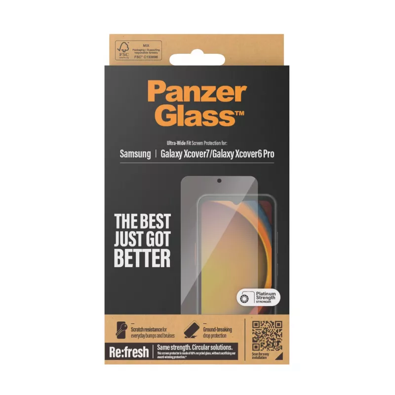 PanzerGlass ® Ekraanikaitse Samsung Galaxy Xcover7 | Xcover6 Pro | Ultra-Wide Fit