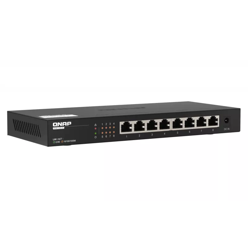 QNAP QSW-1108-8T võrgulüliti, haldamata, 2.5G Ethernet (100/1000/2500), must