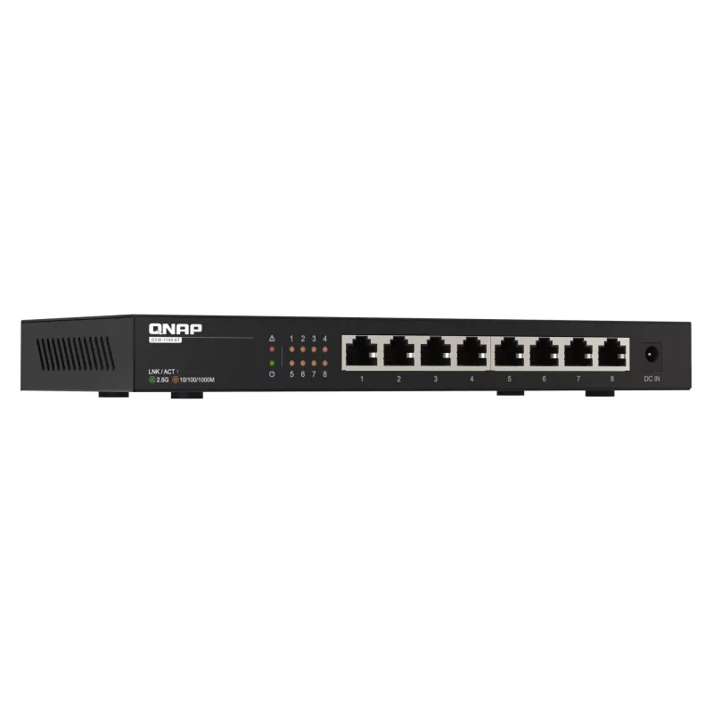 QNAP QSW-1108-8T võrgulüliti, haldamata, 2.5G Ethernet (100/1000/2500), must