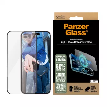 PanzerGlass® Gaming ekraanikaitse iPhone 16 Plus | 15 Plus | Ultra-Wide Fit