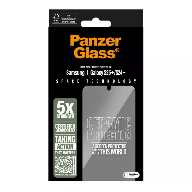 PanzerGlass ® Keraamiline ekraanikaitse Samsung Galaxy S25+ | S24+ | Ultra-Wide Fit koos EasyAligneriga