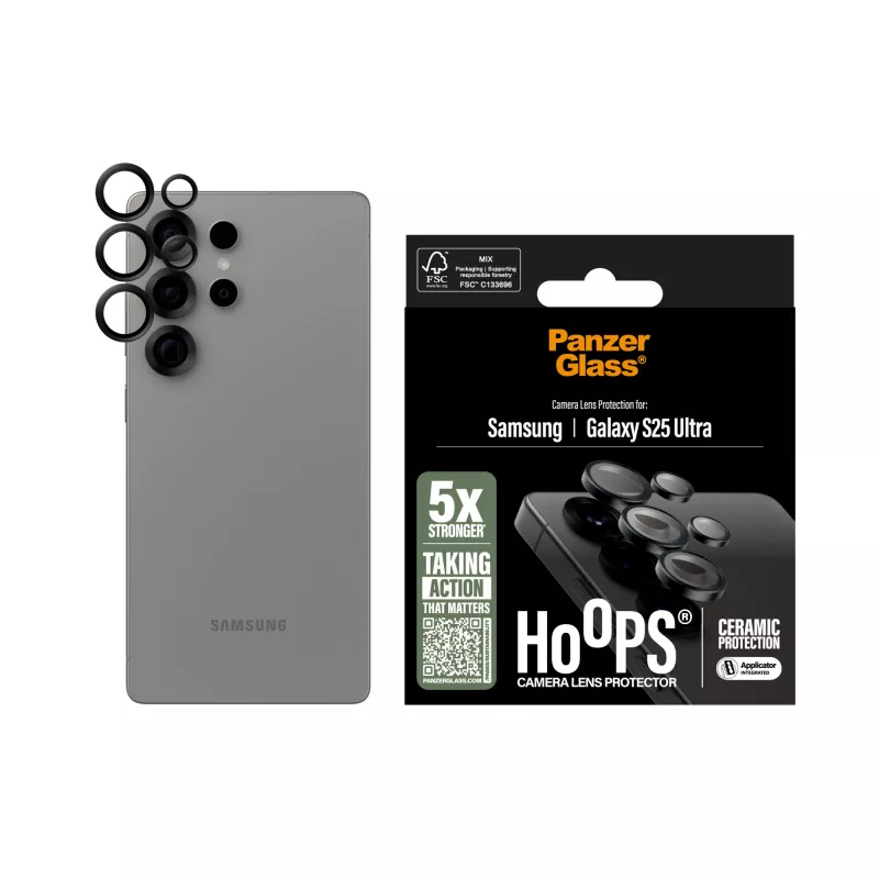 PanzerGlass® Hoops® Keraamiline kaamerakaitsja Samsung Galaxy S25 Ultra jaoks