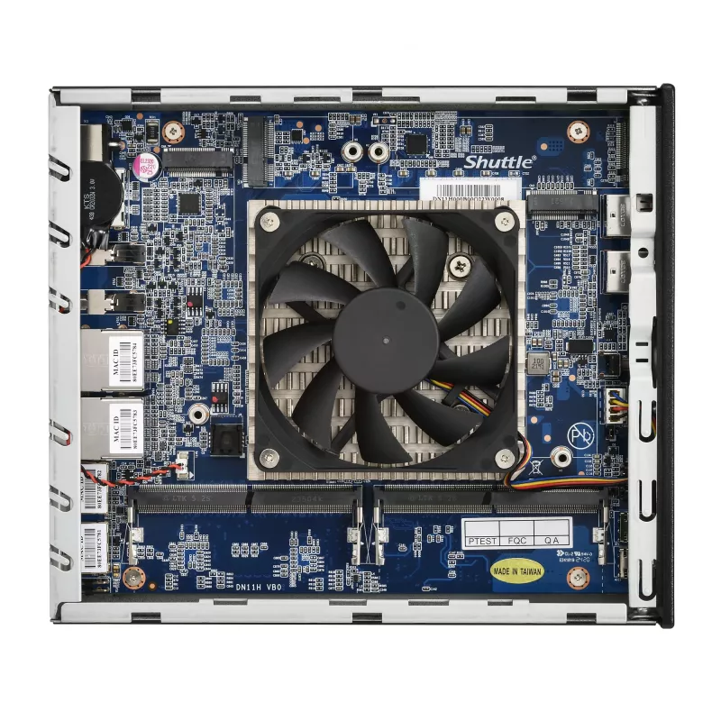 Shuttle Slim AI PC DN11H7 Intel Core Ultra 7 155H, Intel Arc graafika, 2xHDMI, 2x DP, 4x 2.5 Gbit LAN, VESA, 24/7 pidev töö
