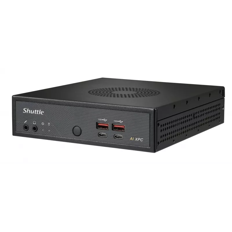 Shuttle Slim AI PC DN11H9 Intel Core Ultra 9 185H, Intel Arc graafika, 2xHDMI, 2x DP, 4x 2.5 Gbit LAN, VESA, 24/7 pidev töö