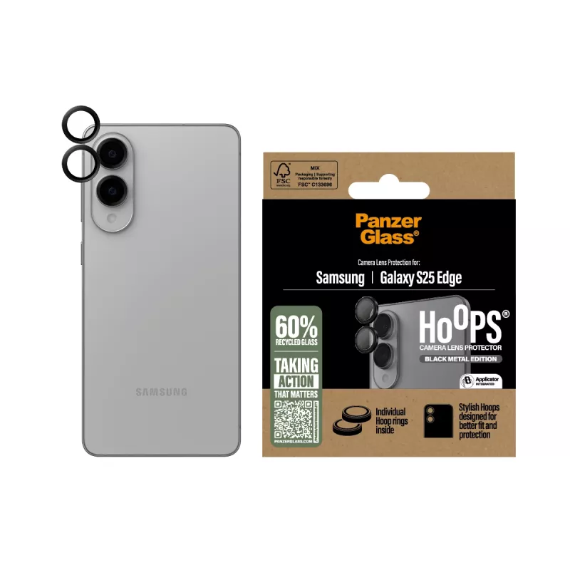 PanzerGlass® Hoops® Kaamera objektiivi kaitse must Samsung S25 Edge