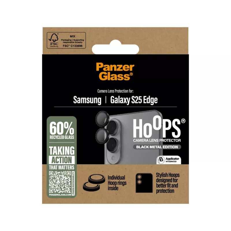 PanzerGlass® Hoops® Kaamera objektiivi kaitse must Samsung S25 Edge