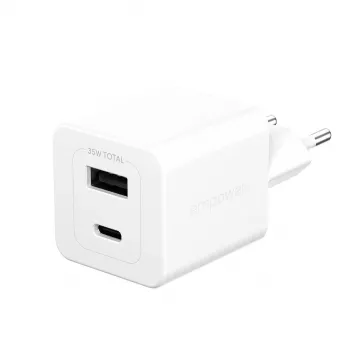 PanzerGlass empower™ by ® Turbo 35W Charger incl. USB-C + USB-A | EU Plug | Silver Valge