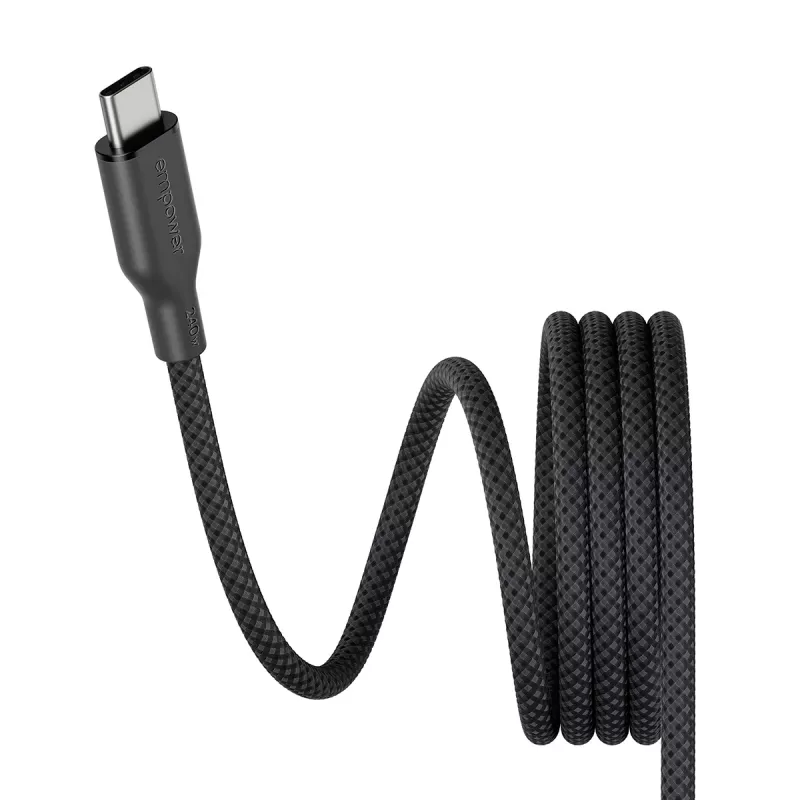 PanzerGlass empower™ by ® Magnetic 240W USB-C to USB-C kaabel | USB 2.0 | 1,5 m | Kosmose-must