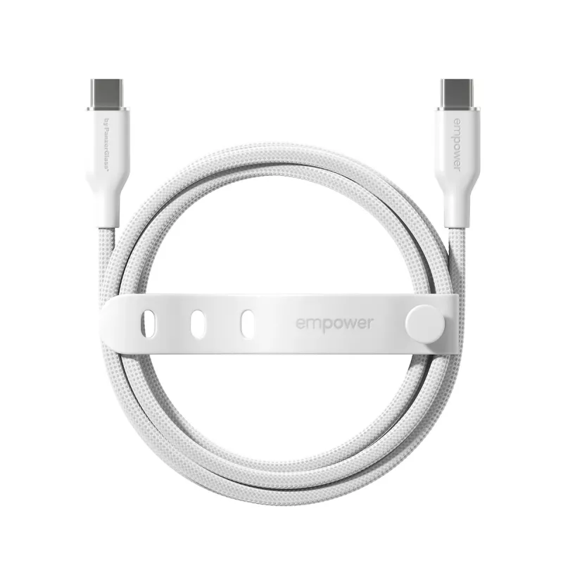PanzerGlass empower™ by ® Racing 60W USB-C to USB-C kaabel | USB 2.0 | 2M | Hõbevalge