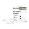 PanzerGlass empower™ by ® Turbo 45W Charger incl. 2 x USB-C | EU Plug | Silver Valge