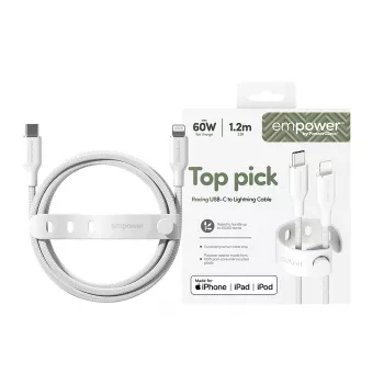 PanzerGlass empower™ by ® Racing 60W USB-C to Lightning kaabel | USB 2.0 | 1,2 m | Hõbevalge