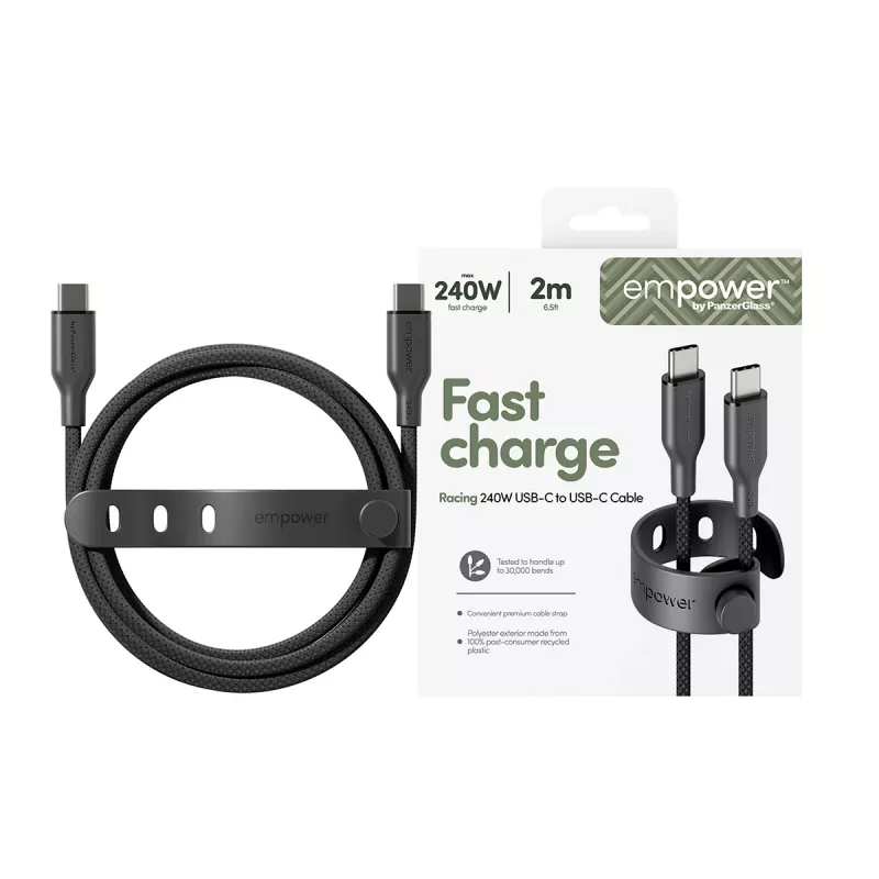 PanzerGlass empower™ by ® Racing 240W USB-C to USB-C kaabel | USB 2.0 | 2 m | kosmosehall