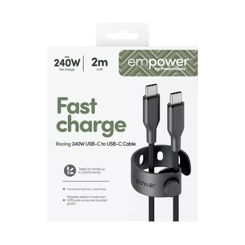 PanzerGlass empower™ by ® Racing 240W USB-C to USB-C kaabel | USB 2.0 | 2 m | kosmosehall