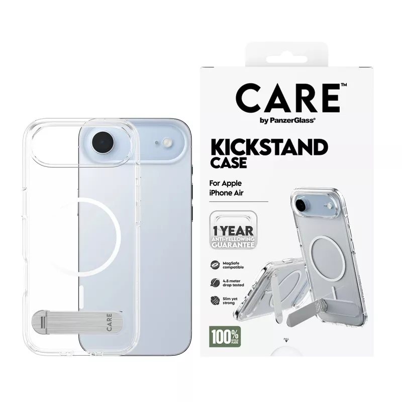 PanzerGlass CARE™ by ® ümbris läbipaistev koos tugijala ja MagSafe'iga iPhone Air
