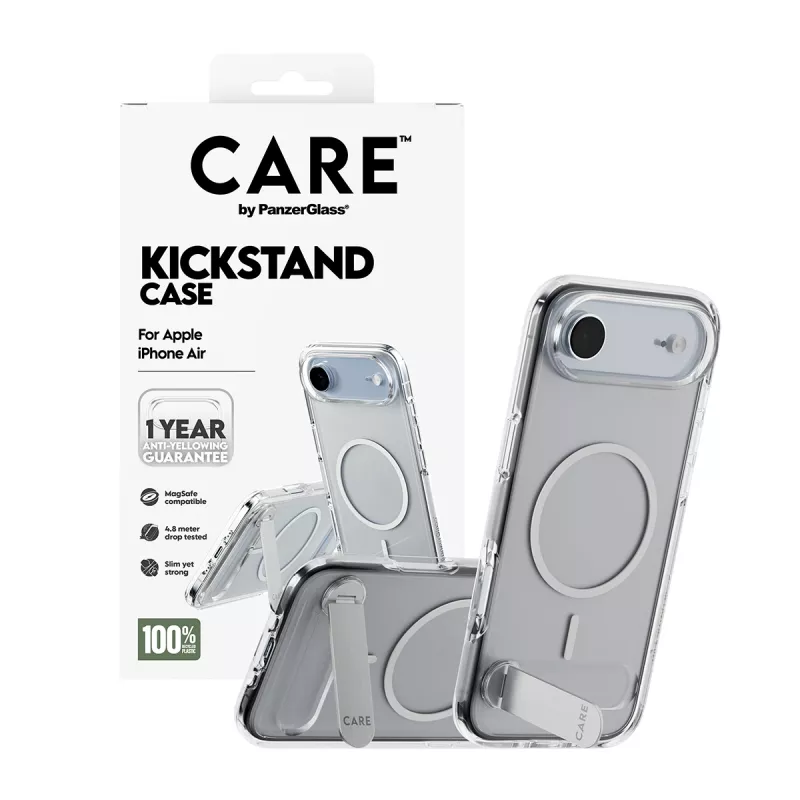 PanzerGlass CARE™ by ® ümbris läbipaistev koos tugijala ja MagSafe'iga iPhone Air