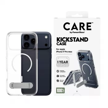 PanzerGlass CARE™ by ® läbipaistev ümbris koos alusega ja MagSafe'iga iPhone 17 Pro Max