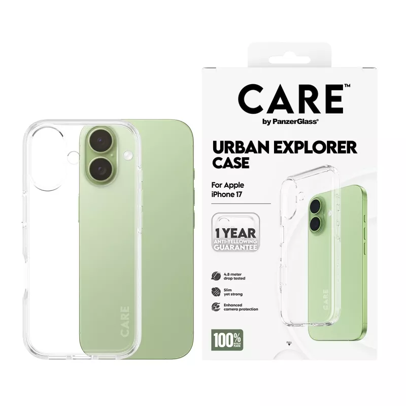 PanzerGlass CARE™ by ® Urban Explorer ümbris läbipaistev iPhone 17