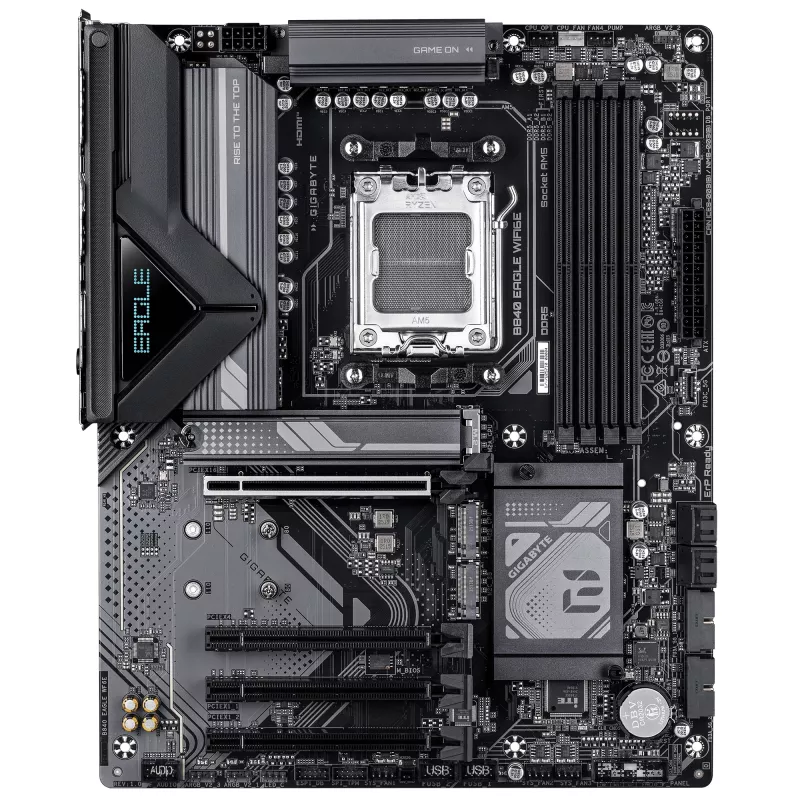 GIGABYTE B840 EAGLE WIFI6E emaplaat - AMD Ryzen 9000 protsessoritele, 8+2+2 faasi VRM, kuni 8200MHz DDR5(O.C), 2xPCIe 4.0 + 1xPCIe 3.0 M.2, Wi-Fi 6E, 2.5GbE LAN, USB 3.2 Gen 2